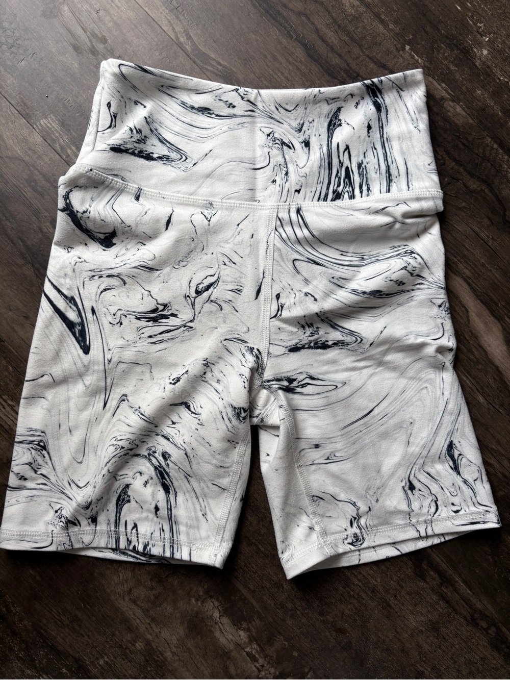 Balance Collection Marble-Print Bike Shorts
